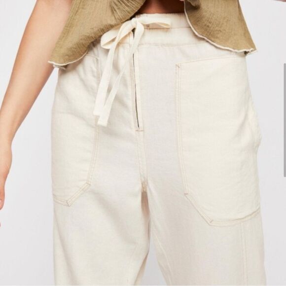 Free people cream Palmer Utility pants size Medium - Picture 2 of 12